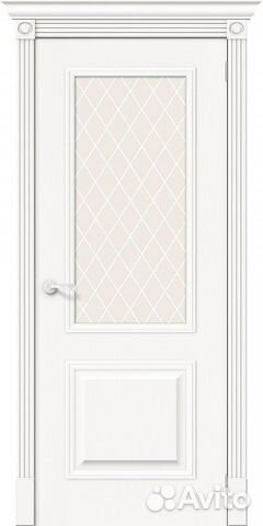 Межкомнатная дверь Классик-13, остеклённая, Whitey