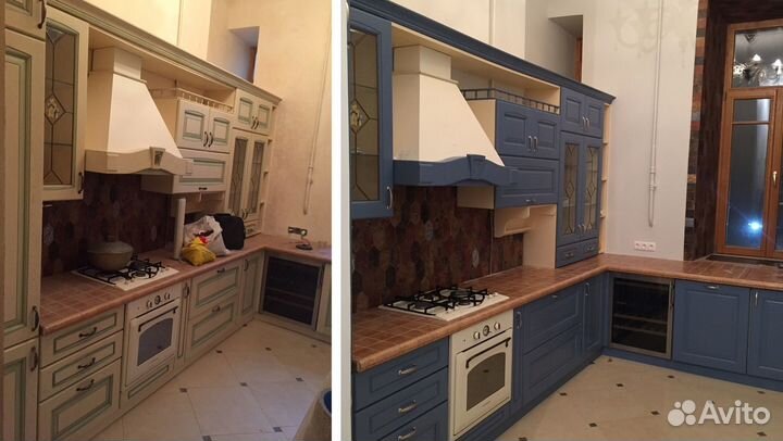 Замена кухонных фасадов, ремонт корпусной мебели