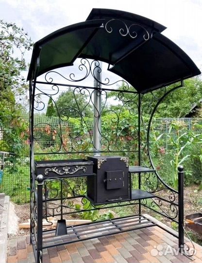 Мангал с печкой под казан