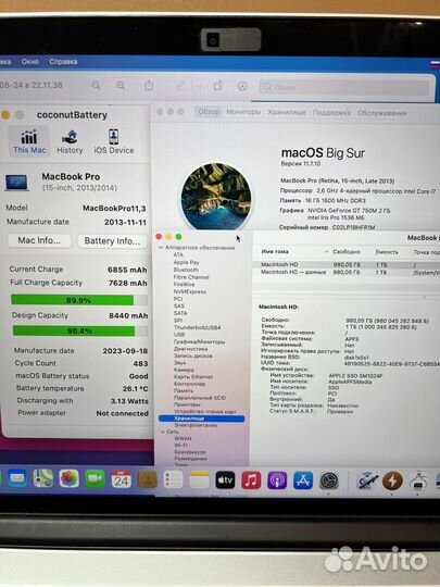 Apple macbook Pro 15 2014 1Tb nVidia идеал