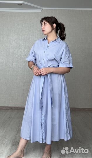 Платье-рубашка длинное
