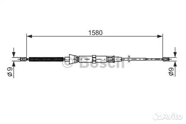Трос ручного тормоза skoda fabia -07/VW polo 1580м