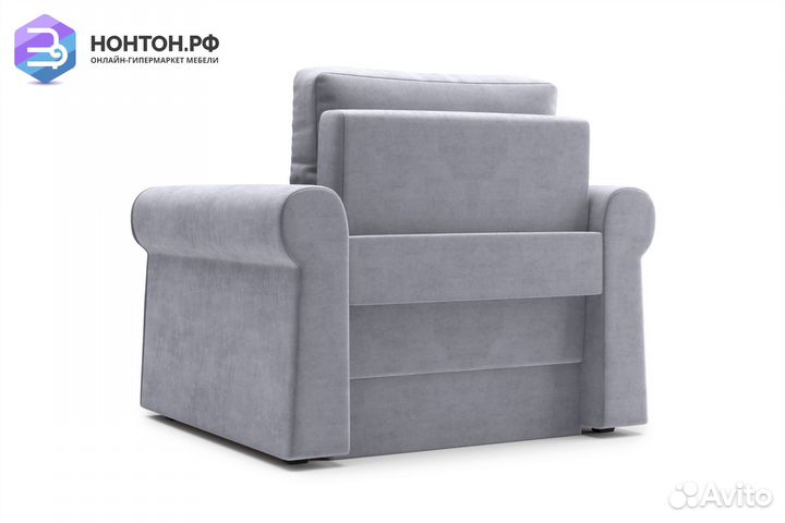 Кресло еврокнижка Лира серое