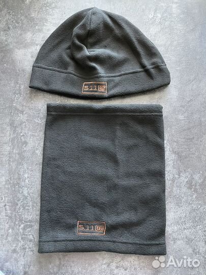 Шапка и снуд 5.11, флис черный