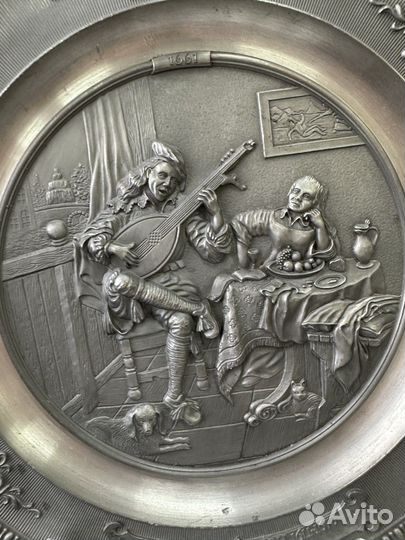 Оловянная тарелка от немецкого производителя WMF