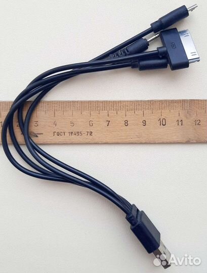 USB-кабель (4в1) Galaxy Tab iPhone iPad micro-USB