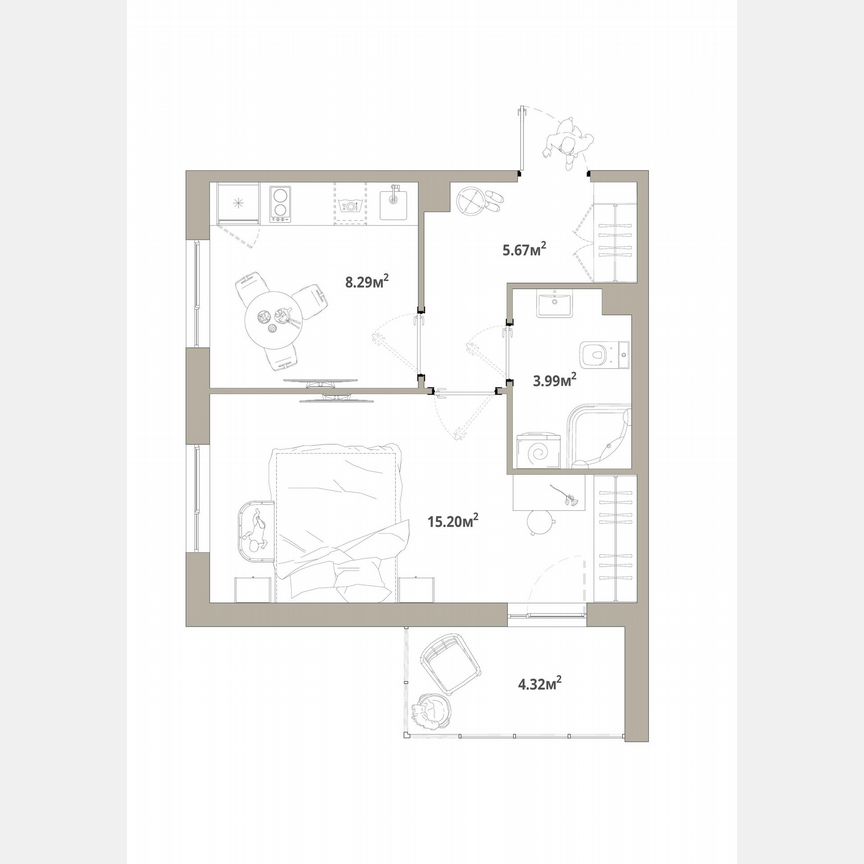 1-к. квартира, 35,3 м², 4/12 эт.