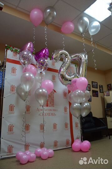 Гелиевые шары на день рождения / гирлянды из шаров