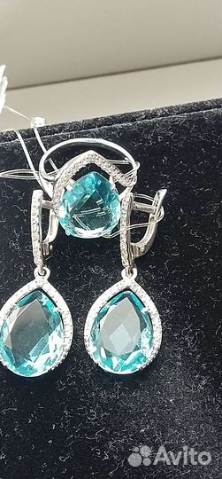 Серебряные серьги с кольцом новые