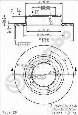 Диск тормозной Standard перед 08393910 Brembo