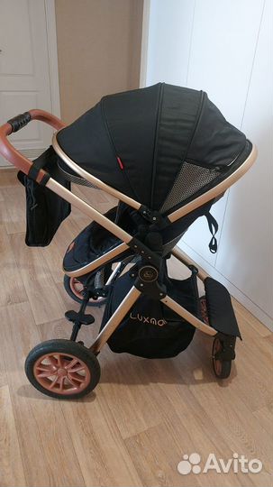 Кроватка с матрасом и бортиками+коляска 2в1