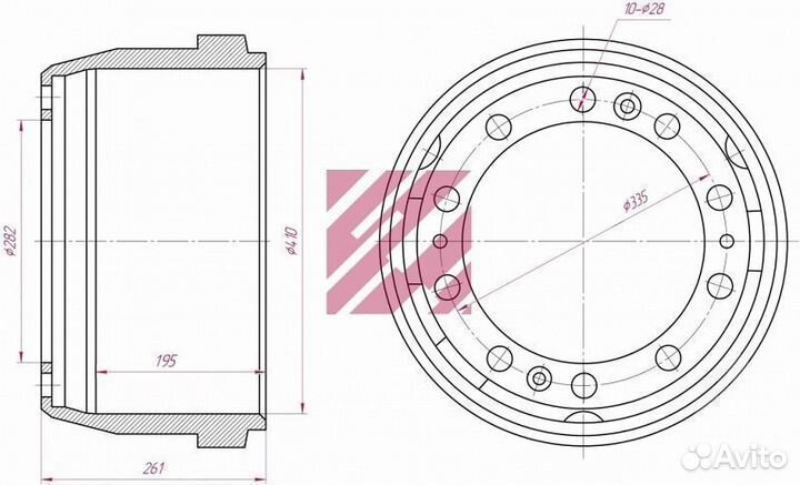 Барабан передний volvo