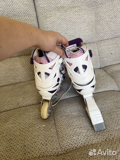 Ролики на девочку р-р 31-36 с набором защиты
