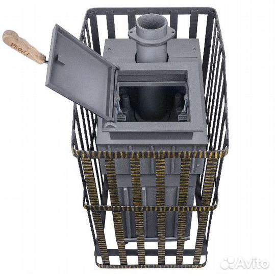 Чугунная печь для бани Гроза 18(П2) Ураган в сетке