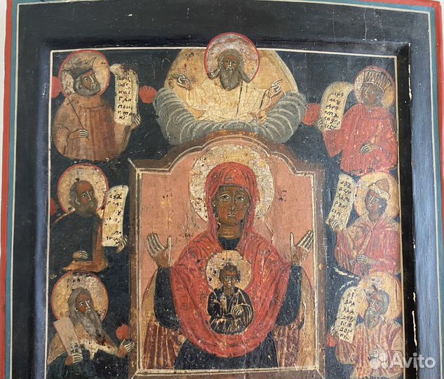 Икона старинная знамение курское коренное 18 век