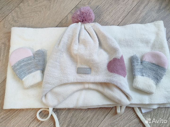 Шапка, шарф + варежки