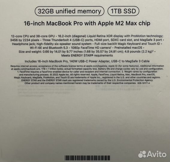 Macbook pro 16 M2 Max 2023 32gb 1tb Silver новый