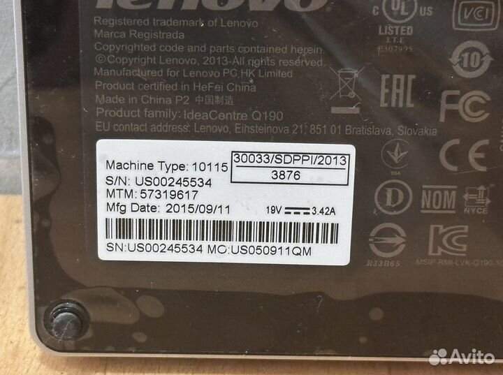 Мини пк Lenovo IdeaCentre Q190 на i3-3217