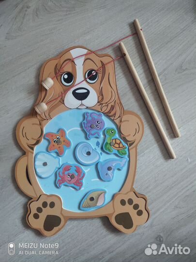 Деревянная магнитная рыбалка