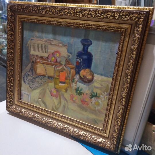 Картина масло Духи Парфюм Туалетный столик СССР