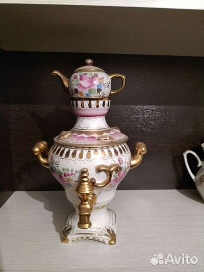 Винтажный фарфоровый набор, Гжель, СССР