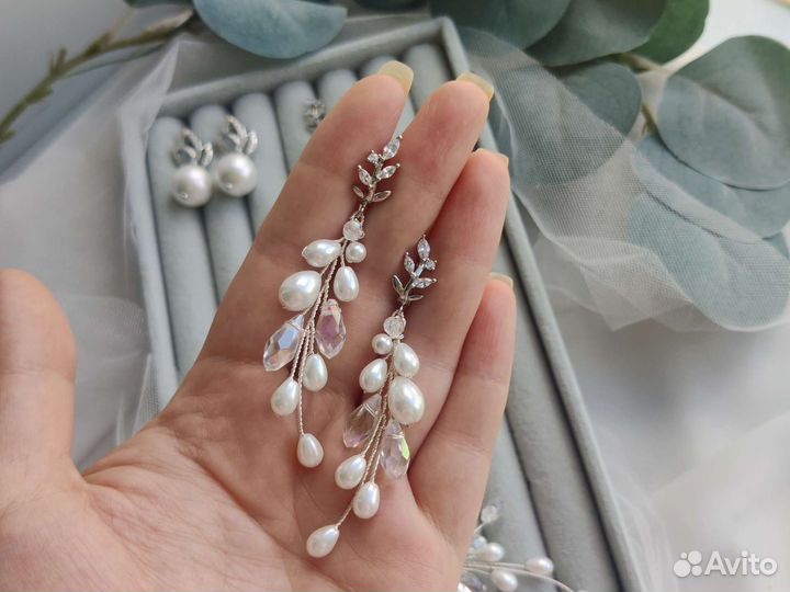 Серьги свадебные