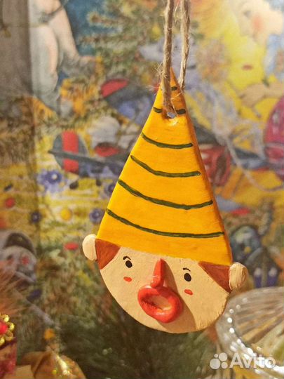 Ёлочные игрушки набор Гномики ручная работа