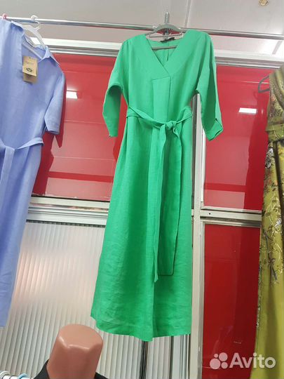 Платье повседневное лен 100