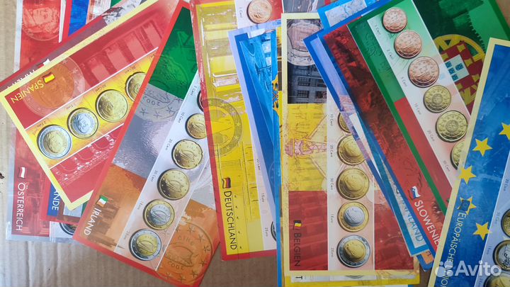 Открытки с евро монетами стран