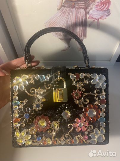 Сумка женская черная стразы