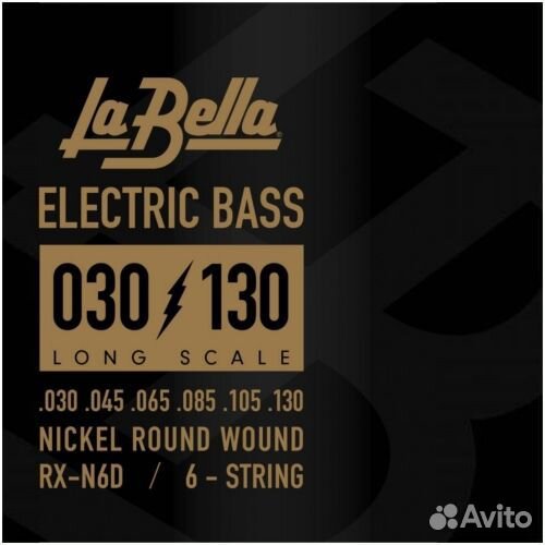 Струны для шестиструнной бас-гитары La Bella RX-N6