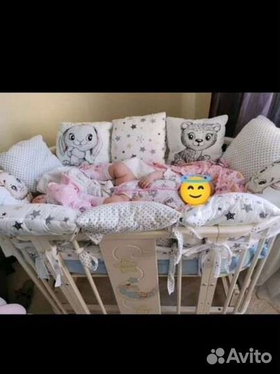 Детская кроватка с маятником круглая трансформер