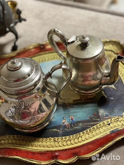 Чайник сахарница винтаж германия латунь