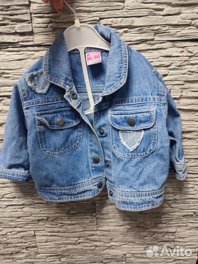 Джинсовая куртка для девочки с платьем от 2 до 3л
