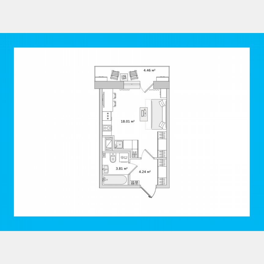 Квартира-студия, 25,9 м², 2/24 эт.