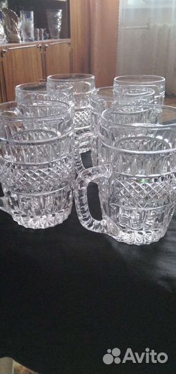 Хрустальные фужеры, кружки, стопки