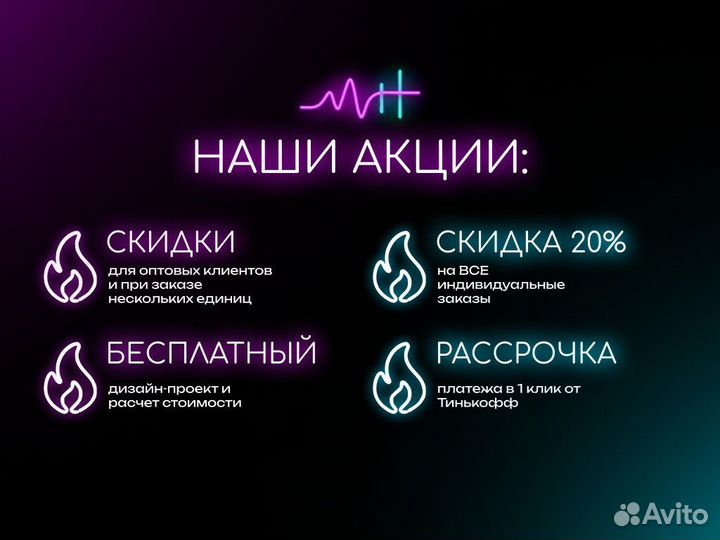 Неоновые вывески под заказ и в наличии