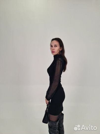 Черное платье мини