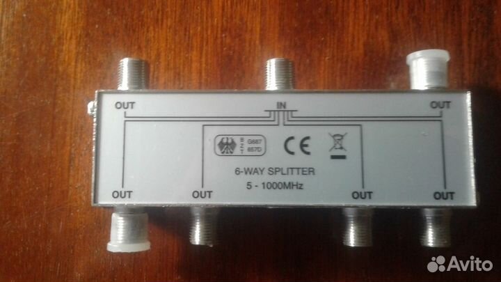 Сплиттер (разветвитель-сумматор) 1х6 5-1000MHz RTM