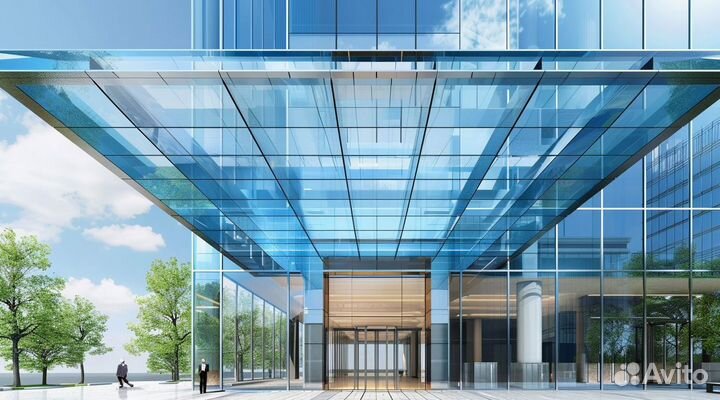 Стеклянный козырек, навес