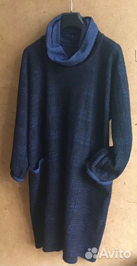 Платье.-Оверсайз.Шерсть нат.52/56.Новое.Замеры