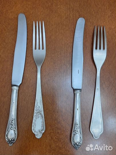 Серебряная пара - нож и вилка СССР