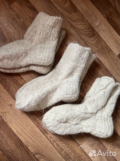 Носки шерстяные из овечьей шерсти ручная вязка