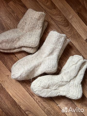 Носки шерстяные из овечьей шерсти ручная вязка