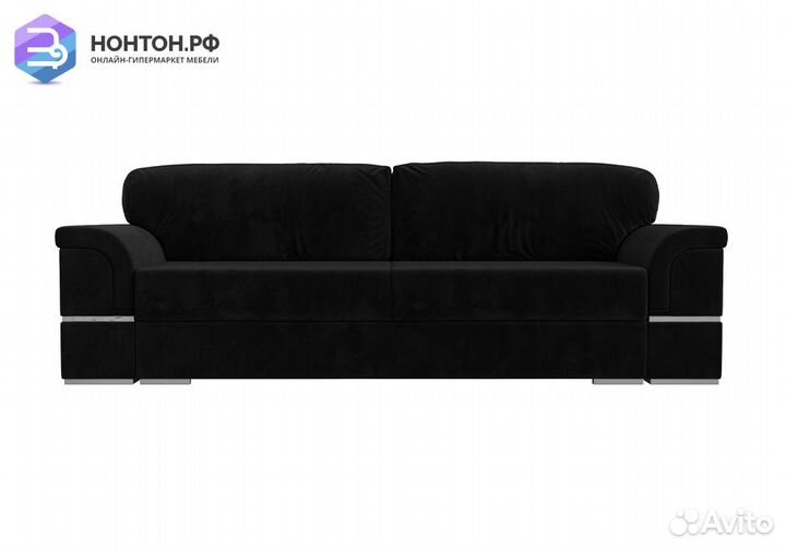 Диван еврокнижка Порту велюр чёрный