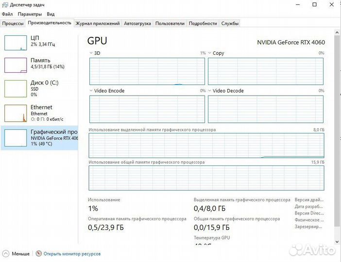 Игровой компьютер Intel core i5 12400f RTX4060