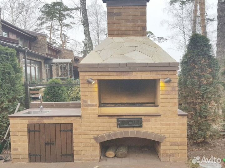 Печи камины барбекю из кирпича, опытными печниками