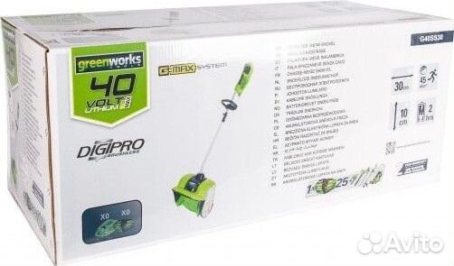 Снегоуборщик аккумуляторный greenworks GD40SSK2 26