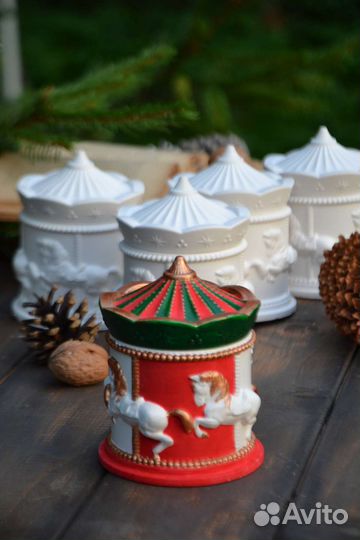 Шкатулки подсвечники карусель с лошадками