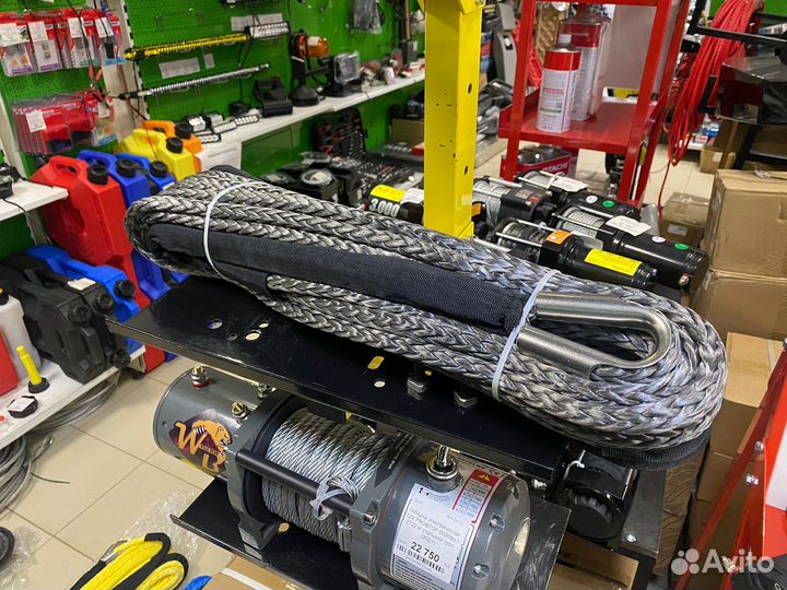 Трос синтетический для лебедки 12ммx25метров серый